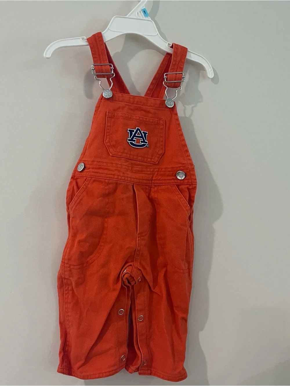 Auburn Tigers Baby Overalls With AU 6-9m Orange Collegiate Sports